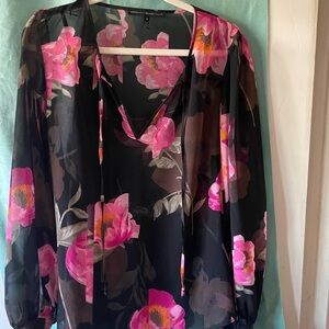 WHBM Sheer long sleeve top with matching camisole.